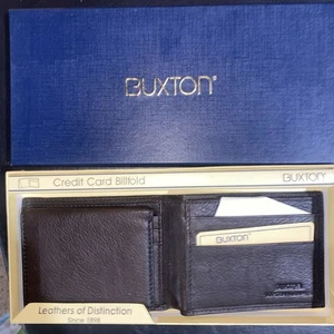 Buxton Genuine Leather Credit Card Billfold Wallet Brown VTG New DISTINCTION - Picture 1 of 4