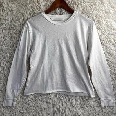 Camisa corta holgada MOTHER LS para mujer XS blanca brillante silenciosa minimalista de lujo Foto 1 de 4