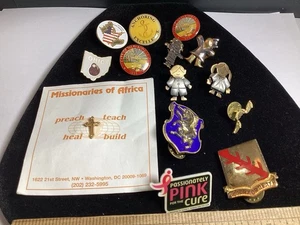 KONVOLUT 14 VINTAGE TACK PINS, TAC PINS OHIO CROSS KINDER LÖWE ETC. - Bild 1 von 10