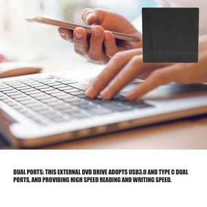 External Dvd Drive Usb3.0 Type C High Speed Plug And Play Strong Compatibi AM - Afbeelding 1 van 23