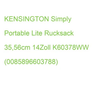 KENSINGTON Simply Portable Lite Rucksack 35,56cm 14Zoll K60378WW (0085896603788) - Bild 1 von 2