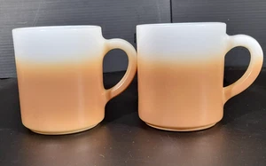 2 Stück Vintage Hazel Atlas braun (Wurzelbier) Ombre Becher Tassen - Bild 1 von 10