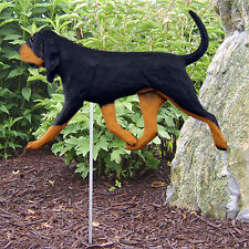 Bloodhound Outdoor Garden Sign Hand Painted Figure Black/Tan