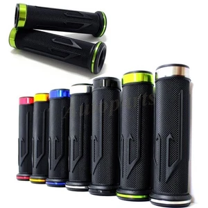 UNIVERSAL MOTORCYCLE SOFT RUBBER GEL HAND GRIPS FOR HONDA YAMAHA 7/8" HANDLEBAR - Picture 1 of 29