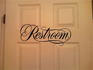 Calcomanías de vinilo para arte de pared letrero de baño - Imagen 1 de 2