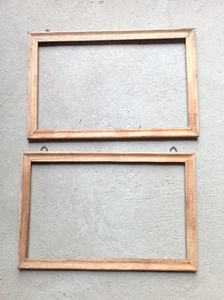 N. 2 vecchia CORNICE CORNICETTA legno grezzo misure luce 41x25 circa - Foto 1 di 1