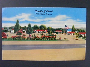 Postal cromada color corte doble J Wickenburg Arizona AZ años 50 vintage de colección - Imagen 1 de 2