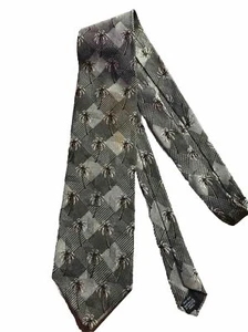Cravatta uomo Tango By Max Raab seta palme marrone tropicale marrone chiaro 56”x4” made in USA - Foto 1 di 5