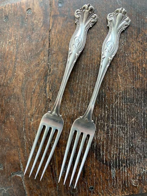 Антикварные Стерлинговые Обеденные Вилки HOWARD (Mount Vernon) HOPE 1899 Моно Лот из 2 - Изображение 1 из 4