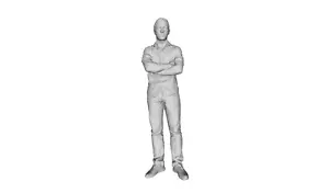 Printle C Kid 002--Boy Child Folding Arms Polo Figure for Dioramas Train Sets - Picture 1 of 11