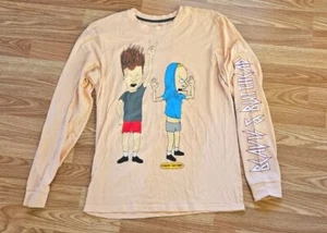 MTV Beavis and Butthead Metallica Coral Long Sleeve Shirt Medium - Picture 1 of 5