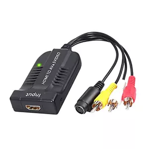 Male AV CVBS HDMI to AV+S-Video Converter HDMI Adapter 1080P with Micro Cable - Picture 1 of 10