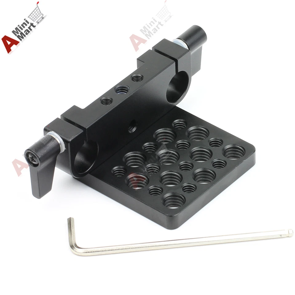 Placa de montaje de queso abrazadera de varilla de trípode para plataforma DSLR enfoque de seguimiento soporte de varilla de 15 mm Foto 1 de 1