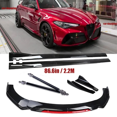 For Alfa Romeo Giulia GTA 2017-22 Front Bumper Lip Splitter Spoiler Side Skirt B Foto 1 de 4