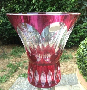 VAL ST LAMBERT - Vase doublé rouge - art déco - belle taille - modèle BOLTANA - Picture 1 of 10