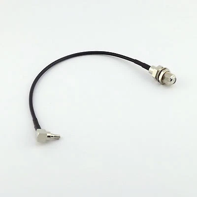 CRC9 Male Right Angle to F Female Nut RG174 Cable Jumper Huawei USB 3G Modem 8in - Image 1 of 4
