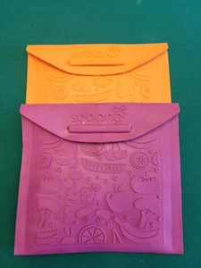 Set Of 2 Spbang Reusable Snack Bag Orange Pink - Picture 1 of 5