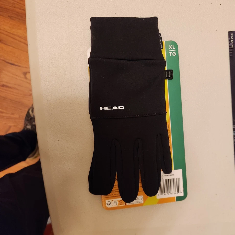 Head Touchscreen Men's Gloves Running Sensatec Stretch Black size X-Large
