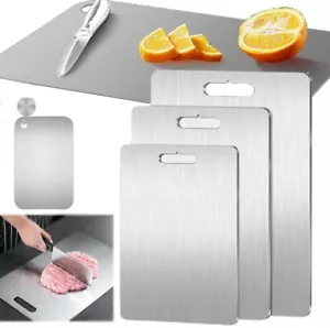 Tabla de cortar de acero inoxidable tabla de cortar de cocina de doble cara EE. UU. - Imagen 1 de 14