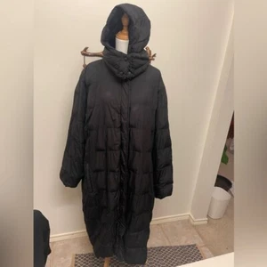 Lands End Puffer Chalet Maxi Goose-down Hooded Full Length Coat | Black | 2X - Picture 1 of 16