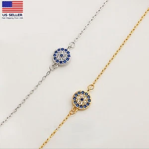 Mode Frauen Kristall Fußkettchen klassisch böser Blick Glück Schutz Fußkette 0611 - Bild 1 von 9