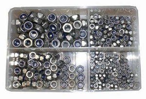 250 x DADI NYLON NYLOC LOCK NYLOCK ACCIAIO INOX ASSORTITI M5 - M10 AT35 - Foto 1 di 1