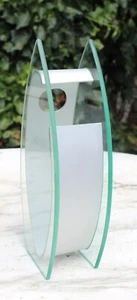 Contemporary Modern Double Pane Glass & Metal Bud Vase-Atomic - Picture 1 of 16