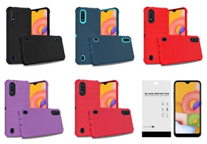 For Samsung Galaxy A01 S111DL SM-A015 Ultimate Tough Hybrid Case Cover + TG - Picture 1 of 7