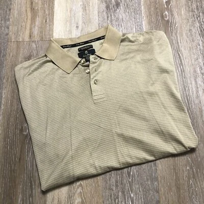 Camisa de golf marrón manga corta cuello en V frontal con botones Gary Player para hombre talla 2XL Foto 1 de 4