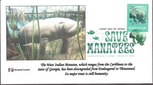 Save the Manatees- 2024-FDC - McIntosh Cachets - DCP Color Cancel - Picture 1 of 1