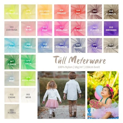 Tüll Meterware - Nylontüll, Mash Stoff - Tütü Tüllstoff flammenhemmend *ab 100cm - Bild 1 von 4