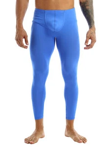 Mens Bulge Pants Pants Sports Yoga Gym Long John Trousers Legging Underwear - Picture 1 of 35