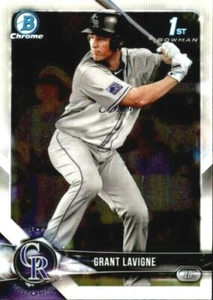 Tarjeta Bowman Draft 2018 cromada primera base BDC-186 Grant Lavigne Rockies - Imagen 1 de 2