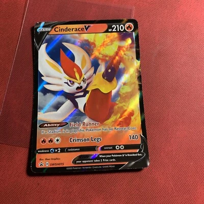 Cinderace V - SWSH015 - Pokemon Promo Sword & Shield Ultra Rare Holo Card NM - Image 1 of 2