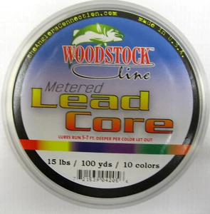 WOODSTOCK LENZA DA PESCA CON NUCLEO DI PIOMBO MISURATO 15# TEST 100 IARDE 10 COLORI - Foto 1 di 1