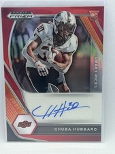 2021 Panini Prizm Draft Picks Auto Red #35 Chuba Hubbard  RC ROOKIE