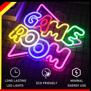 Neon LED Game Room Neonschild Sign Light Schild Gaming Bar Wand Wall Deko Party - Bild 1 von 12