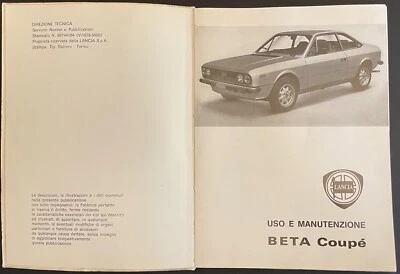 Libretto Uso e Manutenzione - LANCIA BETA COUPE' - Immagine 1 di 4