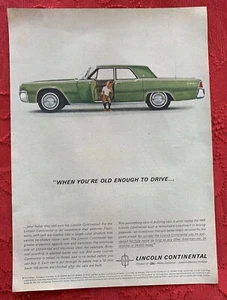 Lincoln Continental 1962 anuncio impreso características: niño pequeño, "cuando seas lo suficientemente mayor" - Imagen 1 de 1