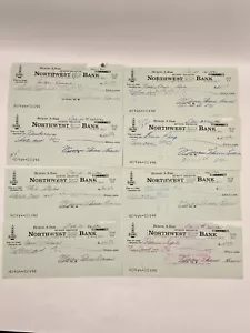 Northwest National Bank (8) 1962 BANK CHECKS and BANK STATEMENT-Vintage - Picture 1 of 7