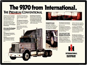 1984 International Trucks New Metal Sign: Model 9370 Premium Conventional Pic - Picture 1 of 1