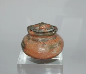 Red Raku winter chaire tea caddy, attr to Kichizaemon X Tannyu, stoneware, Japan - Picture 1 of 13
