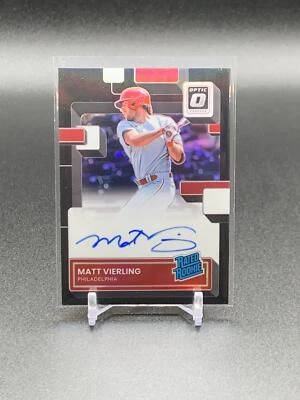 2022 Donruss Optic Matt Vierling Rated Rookie Black Prizm Auto /49 Tigers - Image 1 of 2