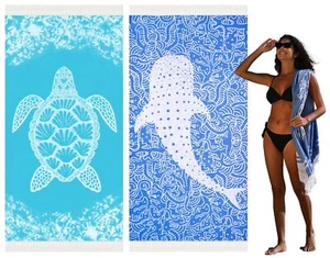 Thin Turkish Beach Towel Quick Dry Absorbent Cotton Lightweight Bath Pool Tow... - Picture 1 of 7
