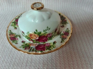 1962 OLD COUNTRY ROSES ROYAL ALBERT BUTTERDOSE RUND BEDECKT - Bild 1 von 3