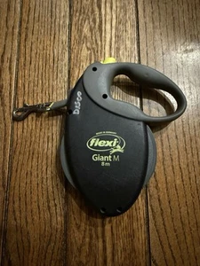 FLEXI Giant M Medium Retractable Dog Leash Tape 26 ft 8M Black/Neon Germany !!! - Picture 1 of 4