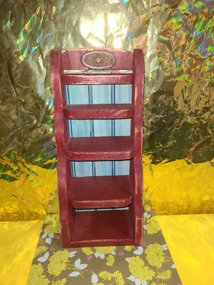 Prateleira de especiarias vintage estilo 1940 artesanal madeira Knick Knack display - Imagem 1 de 4