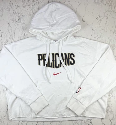 Moletom com capuz Nike New Orleans Pelicans City Edition cropped feminino grande NBA STAIN - Imagem 1 de 4