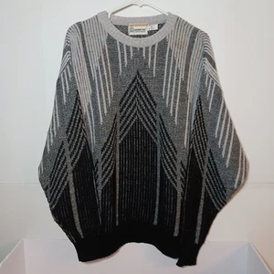 Vtg London Fog Pullover Wool Blend Fair Isle Sweater Mens Sz M Gray USA - Picture 1 of 5