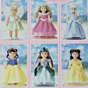Simplicity 5705 Puppe 18 Zoll Disney Prinzessin: Belle/Schnee/Aschenputtel/Ariel + ungeschnitten FF - Bild 1 von 6